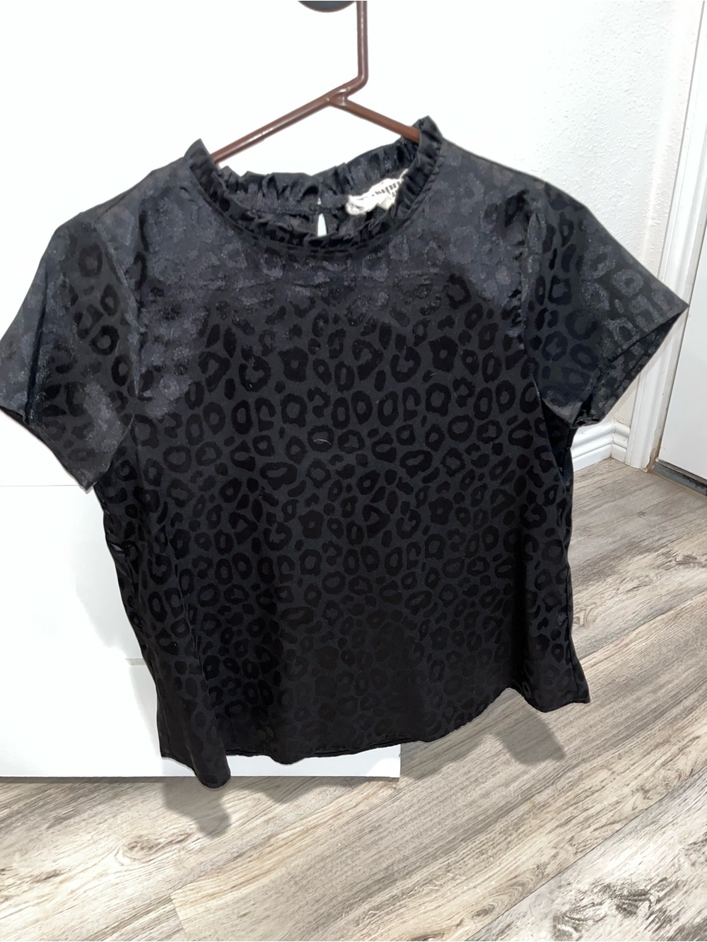 Women's Black Leopard Top